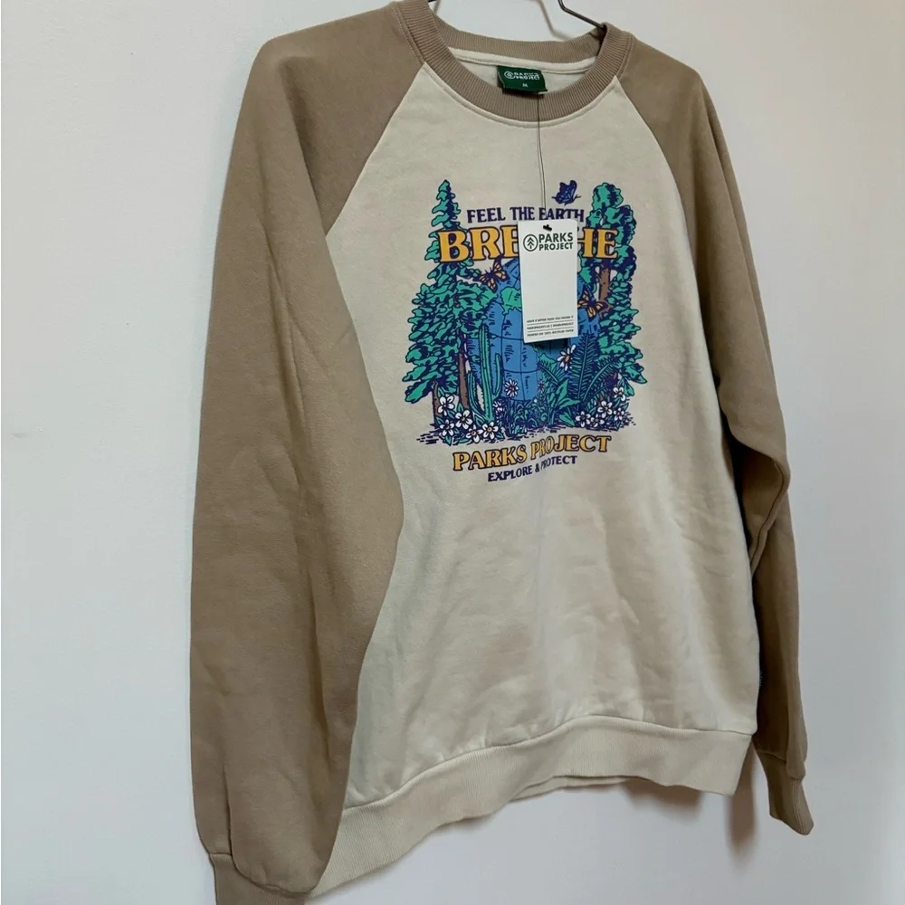 NWT Parks Project Feel The Earth Breathe Raglan Crew Size Medium - Picture 3 of 11